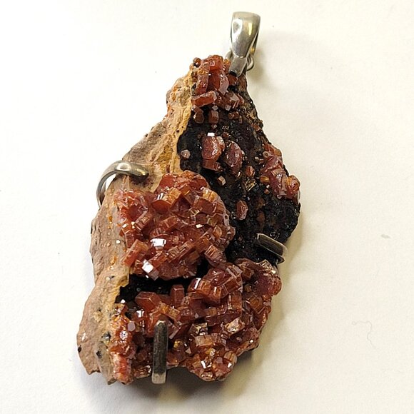 Vanadinite Crystal Pendant Sterling Silver 925 Statement Gemstone Pendant - Picture 16 of 16